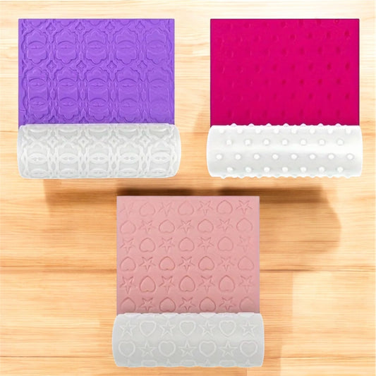 Rodillos de relieve de arcilla (3 piezas)