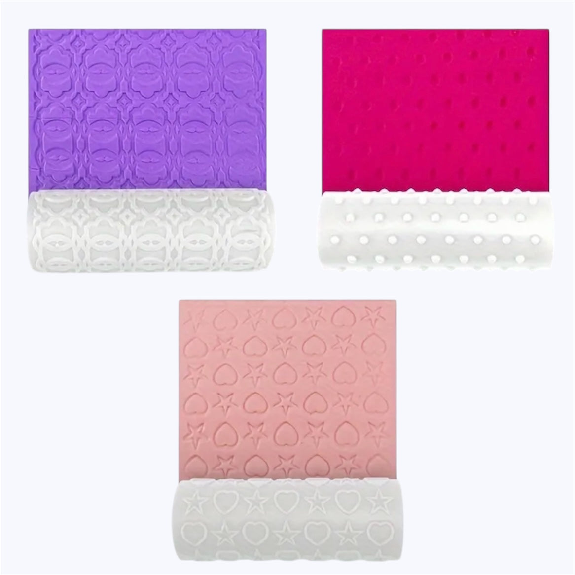 Rodillos de relieve de arcilla (3 piezas)