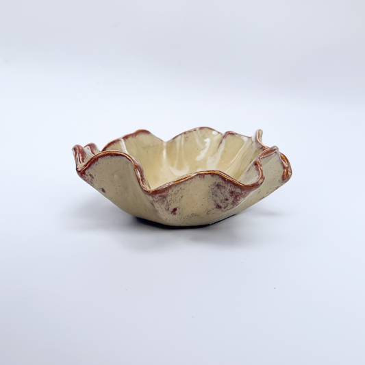 Cuenco pequeño ondulado - beige