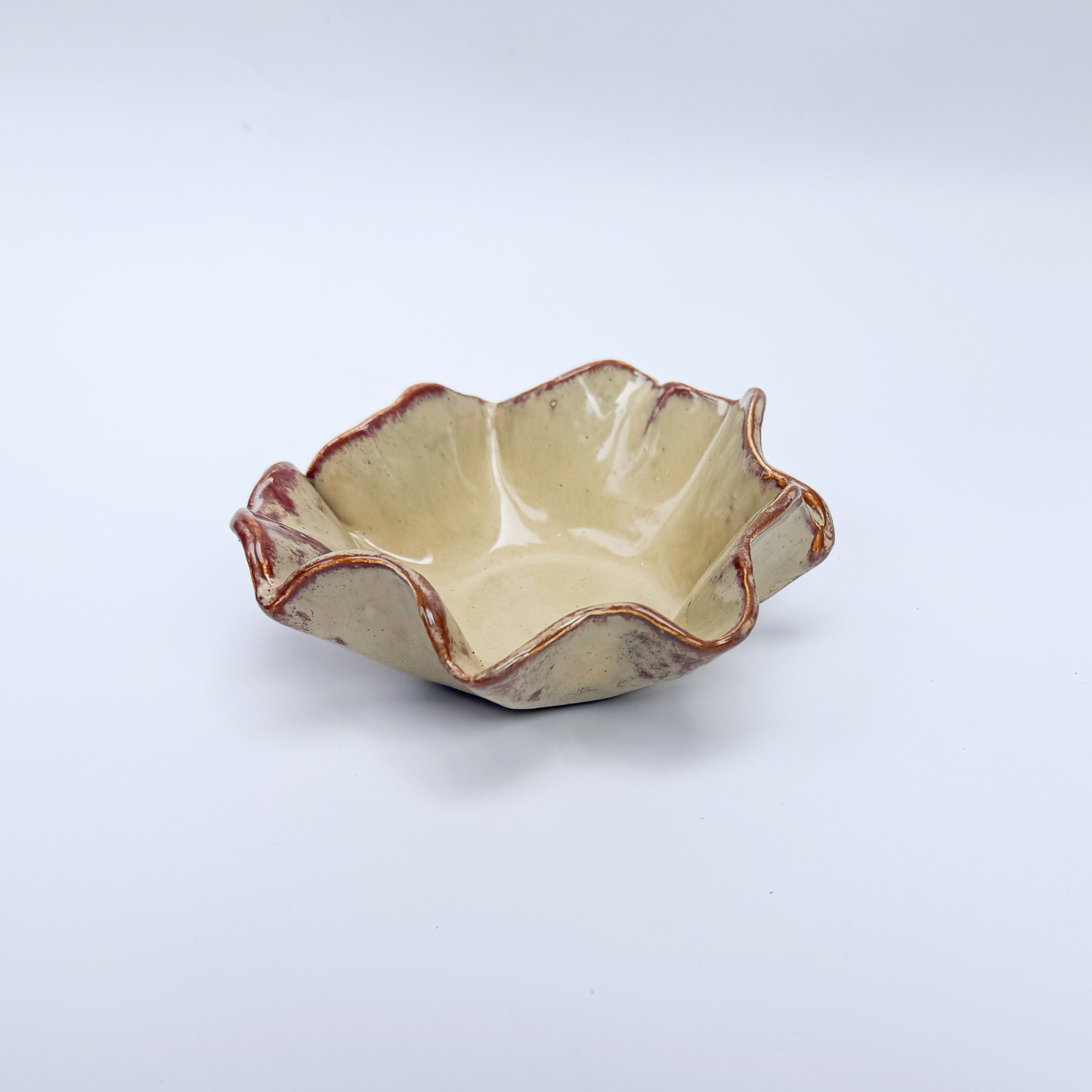 Cuenco pequeño ondulado - beige