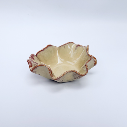Cuenco pequeño ondulado - beige