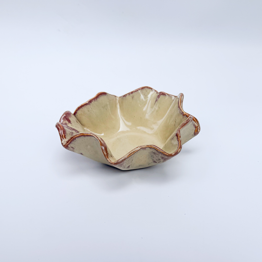 Cuenco pequeño ondulado - beige