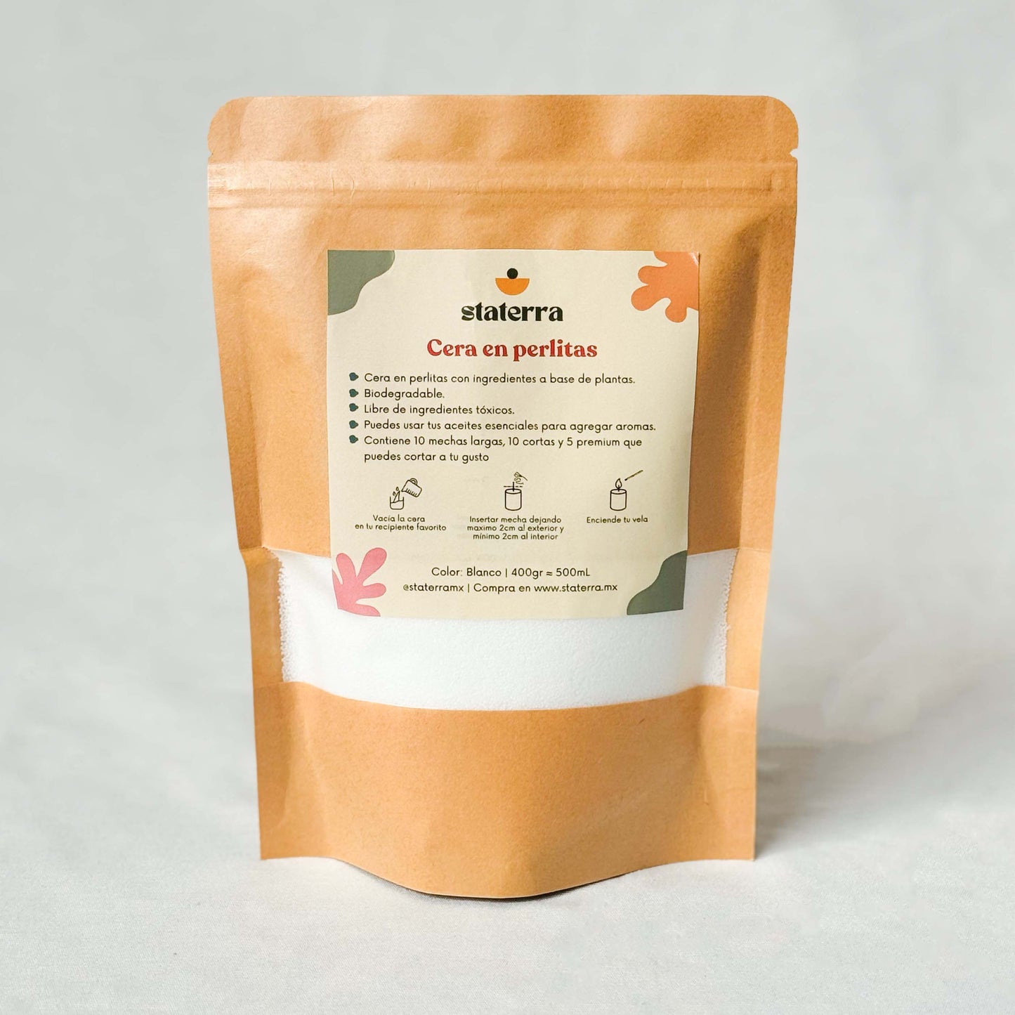 Cera en Polvo Bolsa Mediana 400g=500mL