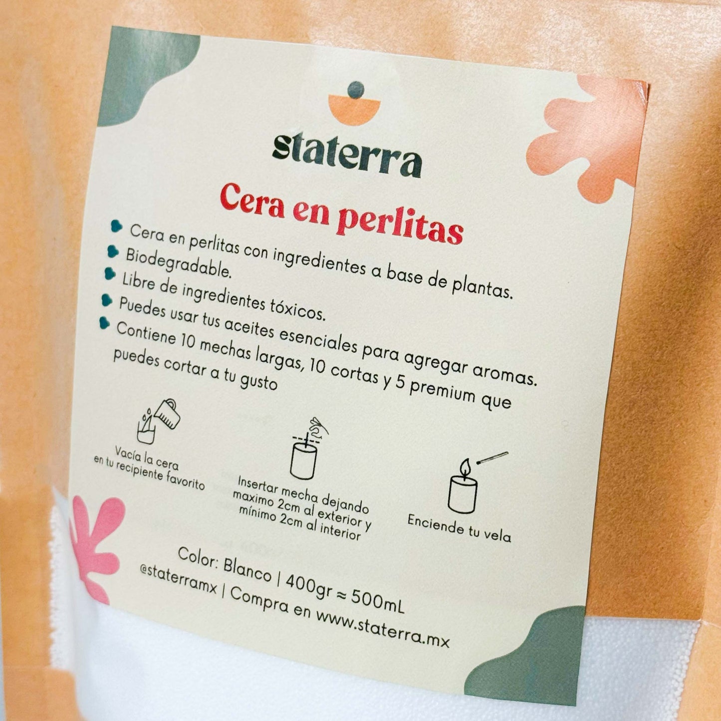 Cera en Polvo Bolsa Mediana 400g=500mL