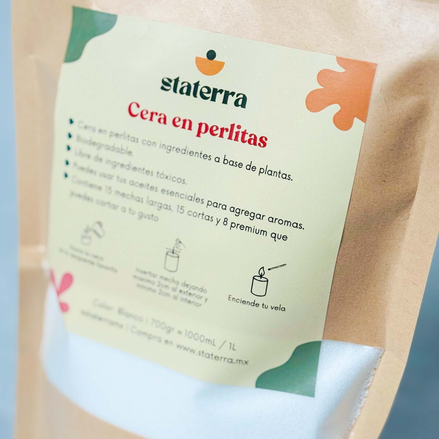 Cera en Polvo Bolsa Grande 700g=1000mL/1Lt