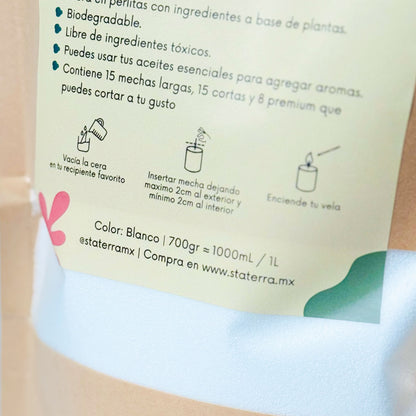 Cera en Polvo Bolsa Grande 700g=1000mL/1Lt